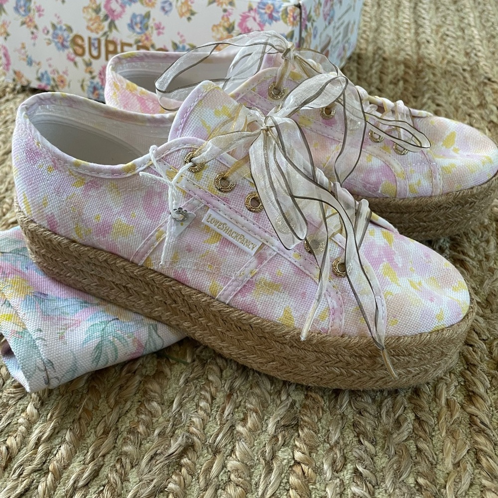LoveShackFancy X Superga Platform Espadrille Sneakers NWT